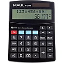 Bureaurekenmachine MAUL MTL800, 12 cijfers, 2 regels, zakelijke functies, werkt op zonne-energie en batterijen, B 140 x D 190 x H 30 mm, zwart