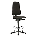 Bureaustoel All-in-One 9641, met glijder en opstapsteun, stoffen bekleding, zwart
