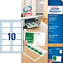 Business cards Quick&amp;Clean technology, 200 g, white, 250 labels