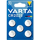Button cell VARTA Professional Electronics CR2025, voltage 3 V, capacity 170 mAh, lithium, 5 pieces