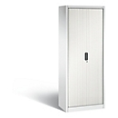 C + P Armoire à rideau Omnispace, 5 HC, verrouillable, L 800 x P 420 x H 1980 mm, acier/plastique, blanc trafic