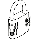 C+P combinatie hangslot, 4-cijferig, gehard stalen beugel, zilver