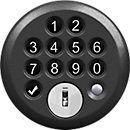 C+P combinatieslot, elektronisch, viercijferige combinatie, zwart