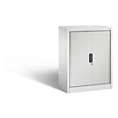 C + P Omnispace roller shutter cabinet, 2 OH, lockable, W 800 x D 420 x H 1030 mm, steel/plastic, light gray