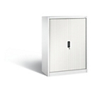 C + P Omnispace roller shutter cabinet, 3 OH, lockable, W 1000 x D 420 x H 1345 mm, steel/plastic, traffic white