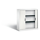 C + P Omnispace roller shutter cabinet, 3 OH, lockable, W 1200 x D 420 x H 1230 mm, steel/plastic, traffic white