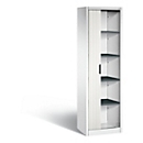 C + P Omnispace roller shutter cabinet, 5 OH, lockable, W 600 x D 420 x H 1980 mm, steel/plastic, traffic white