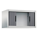 C + P Omnispace roller shutter cabinet, lockable, W 800 x D 420 x H 450 mm, steel/plastic, light gray/black gray