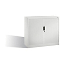 C + P Rollladenschrank Omnispace, 2 OH, abschließbar, B 1200 x T 420 x H 1030 mm, Stahl/Kunststoff, lichtgrau