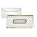 Cadeaukaart Sigel "Golden Glimmer", formaat DIN lang, 210 x 105 mm, binnentekst, met transparante enveloppen, glanzend karton met goudopdruk, 10 stuks