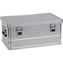 Caisse de transport en aluminium Alutec Basic, empilable, épaisseur de matériau 0,8 mm, empilable, avec couvercle de 1,5 mm, volume 40 L