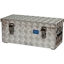 Caisse de transport, tôle d'aluminium à damier, avec sangles de maintien, 37 L