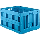 Caisse pliante SSI Schaefer série FK 8450, dimensions européennes, volume 180 l, avec poignées traversantes, L 800 x l 600 x H 450 mm, polypropylène, bleu
