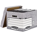 Caisses d'archivage et de transport BANKERS BOX - en carton recyclé FSC - l. 335 x P 404 x H 292 mm - blanc-gris - 10 pièces