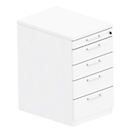 Caisson fixe BEXXSTAR, 4 tiroirs, tiroir à ustensiles, L 430 x P 600 x H 740 mm, blanc