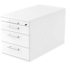 Caisson mobile, 3 tiroirs, 1 tiroir-plumier, l. 428 x P 800 x H 512 mm, blanc