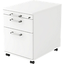 Caisson mobile TARVIS, 1 tiroir-plumier, verrouillable, 1 tiroir, 1 tiroir à dossiers suspendus, l. 428 x P 580 x H 590 mm, blanc