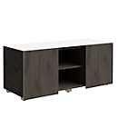 Caisson multi-usage SOLUS PLAY, 2 portes coulissantes, 2 compartiments ouverts, sans poignée, l. 1350 x P 523 x H 583 mm, chêne de tourbière