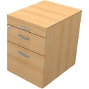 Caisson roulant ARLON OFFICE, L 420 x P 560 x H 585 mm, décor hêtre