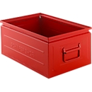 Caja apilable Schäfer Shop Select, 25 l, 120 kg, L 478 x An 307 x Al 200 mm, acero, RAL 3000 (rojo fuego)