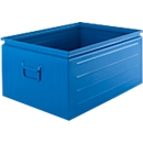 Caja apilable Schäfer Shop Select, 83 l, 250 kg, L 658 x An 459 x Al 300 mm, acero, 5015 (azul cielo)
