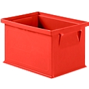 Caja apilable serie 14/6-4, de polipropileno, con asa empotrada, capacidad 2,5 L, roja