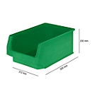 Caja con abertura frontal SSI Schäfer LF 532, polipropileno, L 500 x An 312 x Al 200 mm, 23,5 l, verde