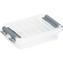 Caja de almacenaje Sunware Q-LINE, clips de cierre, transparente, apilable, 0,2 l, L 118 x A 77 x A 30 mm, gris
