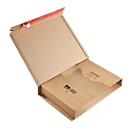 Caja de cartón ondulado, marrón, ancho 510 x fondo 330 x alto 85 mm, con cierre autoadhesivo, 20 p.
