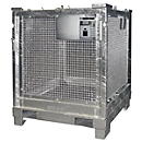 Caja de transporte BAUER STB 1000, chapa de acero, galvanizado en caliente, con cerradura, An 1200 x P 1000 x Al 1235 mm