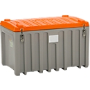 Caja de transporte y plataforma CEMO CEMbox 400, polietileno, 400 l, L 1200 x An 790 x Al 750 mm, apilable, gris/naranja