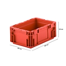 Caja norma europea serie MF 3120, de PP, capacidad 5,2 l, asa integrada, rojo