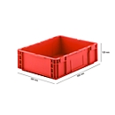 Caja norma europea serie MF 4120, de PP, capacidad 10 l, asa integrada, rojo