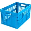 Caja plegable con dimensiones norma europea 532-40, sin tapa, 40 l, azul