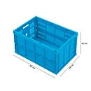 Caja plegable con dimensiones norma europea FK 643-61, sin tapa, 60 l, azul