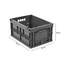Caja plegable dimensiones norma europea 4322, sin tapa, para almacenamiento y transporte de retorno,  capacidad 20,3 l, gris
