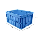 Caja plegable tamaño EURO 8645, sin tapa, volumen 171,2 l, con cierre de la sección final, azul