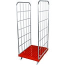 Caja rodante, bilateral, plancha de suelo de plástico, 724 x 815 x 1850 mm, rojo (RAL 3000)