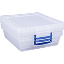 Cajas de almacenaje Really Useful Boxes, transparente, con tapa, 10,5 l, 3 unidades