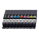 Canon PFI-MBK/PBK/CO/GY/R/C/M/Y/PC/PM 10 Ink Cartridge Multipack - 10er-Pack - 14.4 ml - mattschwarz, Photo Magenta, Rot, Gelb, Magenta, Photo schwarz, Photo Cyan, Grau, Cyan, Chroma-Optimierer - original - Tintenbehälter