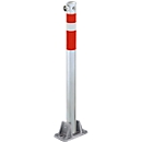 Car parking post with triangular fireman's lock, top part red-white