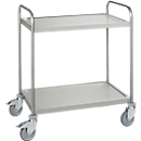 Carrito de acero inoxidable, An 1045 x P 645 mm, goma maciza, carcasa de rueda galvanizada