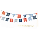 Carte d'anniversaire Korsch Joyeux anniversaire, avec motif coloré &amp; enveloppes, format horizontal, L 206 x H 103 mm, carton, blanc naturel, 10 pièces
