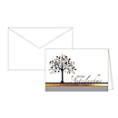 Carte de condoléances « Sincères condoléances », image d'arbre avec gaufrage doré, lot de 10