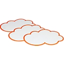 Cartes de modération - carton - forme de nuage - 60 x 100 mm - blanc et bord rouge - 20 p.