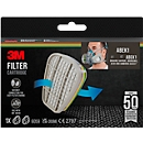 Cartouche filtrante 3M 6059, classe de protection ABEK1, pour demi-masques de protection respiratoire réutilisables 3M série 6000, interchangeable, paquet de 1 paire