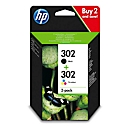 Cartouches d'encre originales HP 302 CMYK, Mixpack, noir, cyan, magenta, jaune