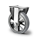 CASCOO bokwiel BAF2, met wiel ø 160 mm x B 50 mm, aluminium velg, elastisch loopvlak, grijs, dubbele kogellager, tot 400 kg