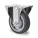 CASCOO Bokwiel P2G2, met wiel ø 100 mm x B 32 mm, velg van polypropyleen, loopvlak van elastomeer, grijs, kogelgelagerd, tot 130 kg