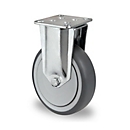 CASCOO Bokwiel P2T2, met wiel ø 100 mm x B 32 mm, velg van polypropyleen, loopvlak van elastomeer, grijs, kogelgelagerd, tot 100 kg